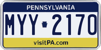 PA license plate MYY2170