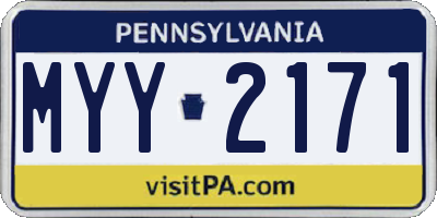 PA license plate MYY2171