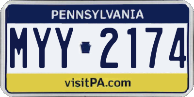 PA license plate MYY2174