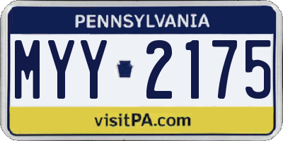PA license plate MYY2175