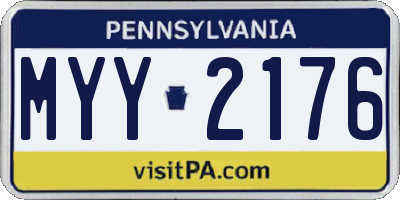 PA license plate MYY2176