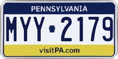 PA license plate MYY2179