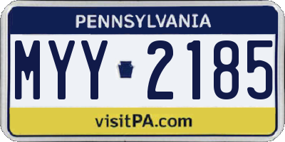 PA license plate MYY2185