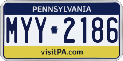 PA license plate MYY2186