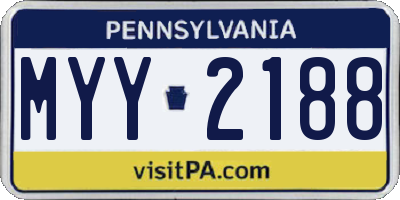 PA license plate MYY2188
