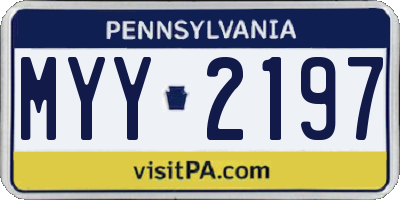 PA license plate MYY2197