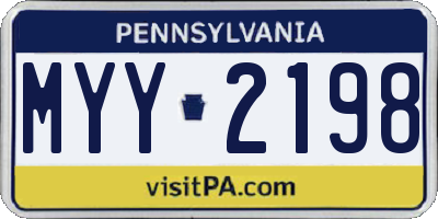 PA license plate MYY2198