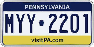PA license plate MYY2201