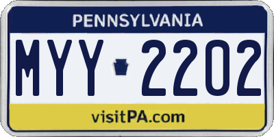 PA license plate MYY2202
