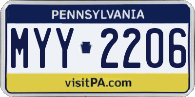 PA license plate MYY2206