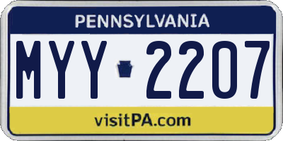 PA license plate MYY2207