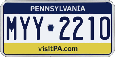 PA license plate MYY2210