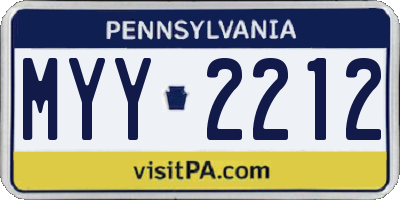 PA license plate MYY2212