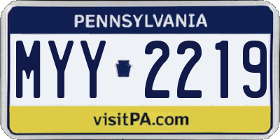PA license plate MYY2219