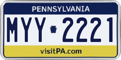 PA license plate MYY2221