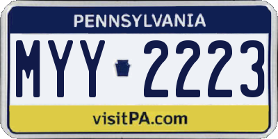 PA license plate MYY2223