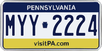 PA license plate MYY2224