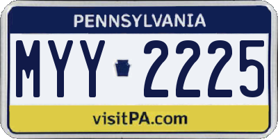 PA license plate MYY2225
