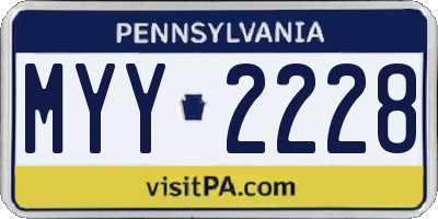 PA license plate MYY2228