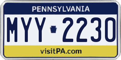 PA license plate MYY2230