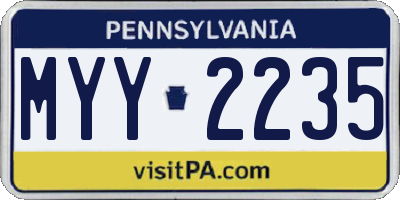 PA license plate MYY2235