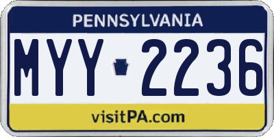 PA license plate MYY2236