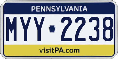 PA license plate MYY2238