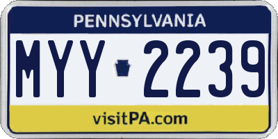 PA license plate MYY2239