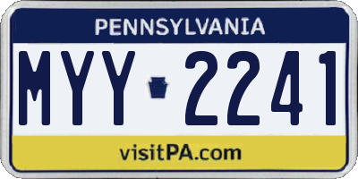 PA license plate MYY2241