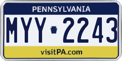 PA license plate MYY2243