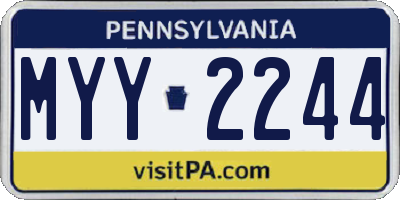 PA license plate MYY2244