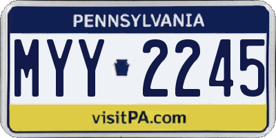 PA license plate MYY2245