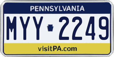 PA license plate MYY2249