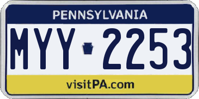 PA license plate MYY2253
