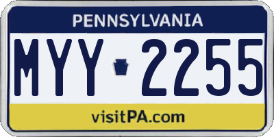 PA license plate MYY2255