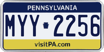 PA license plate MYY2256
