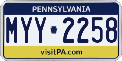 PA license plate MYY2258