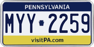 PA license plate MYY2259
