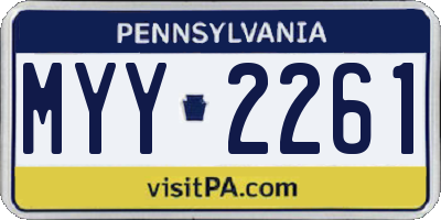PA license plate MYY2261