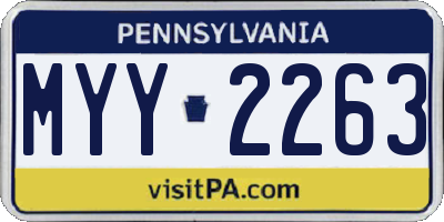 PA license plate MYY2263