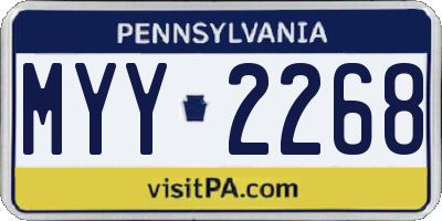 PA license plate MYY2268