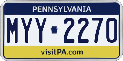 PA license plate MYY2270