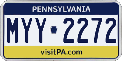 PA license plate MYY2272