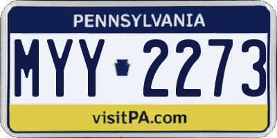 PA license plate MYY2273