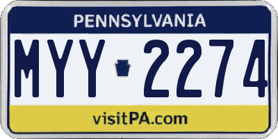 PA license plate MYY2274
