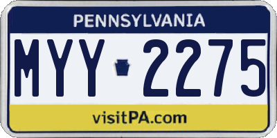 PA license plate MYY2275