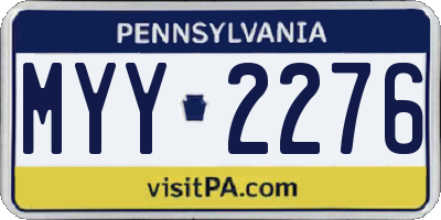 PA license plate MYY2276