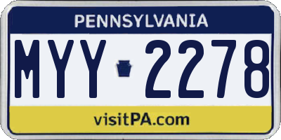 PA license plate MYY2278