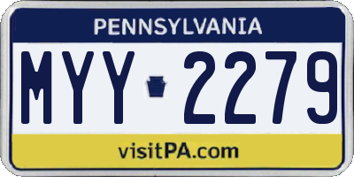 PA license plate MYY2279
