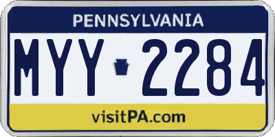 PA license plate MYY2284